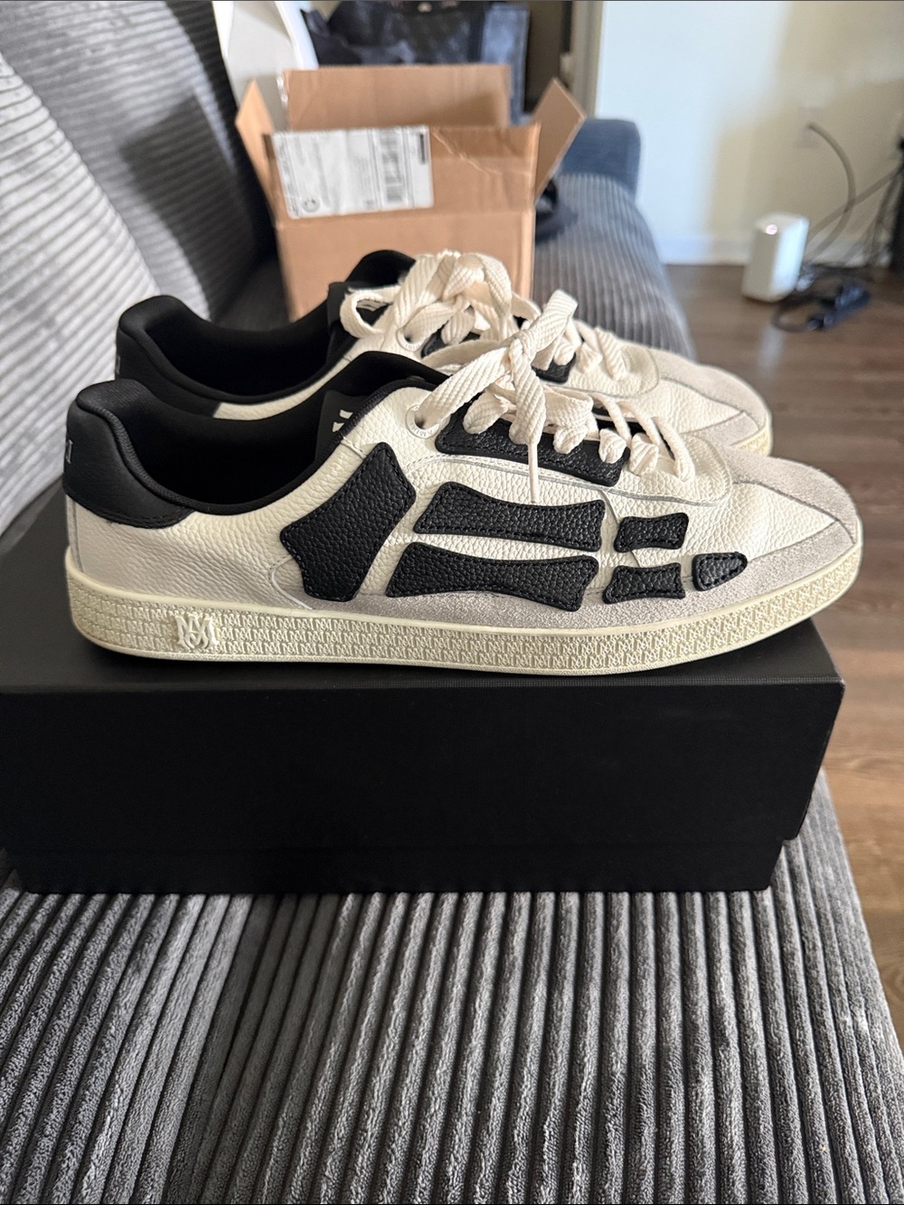 AMIRI White and Black Low-Top Sneakers